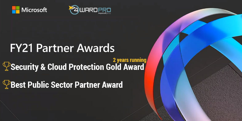 Comunicato stampa: 4wardPRO è Partner of the Year - Public Sector di Microsoft e si aggiudica per il secondo anno consecutivo il Security & Cloud Protection Gold Award